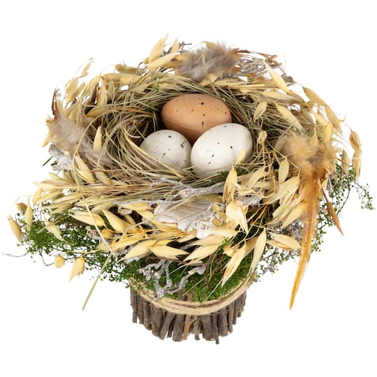 6.5" Bird's Nest with Eggs Easter Bundle Décor